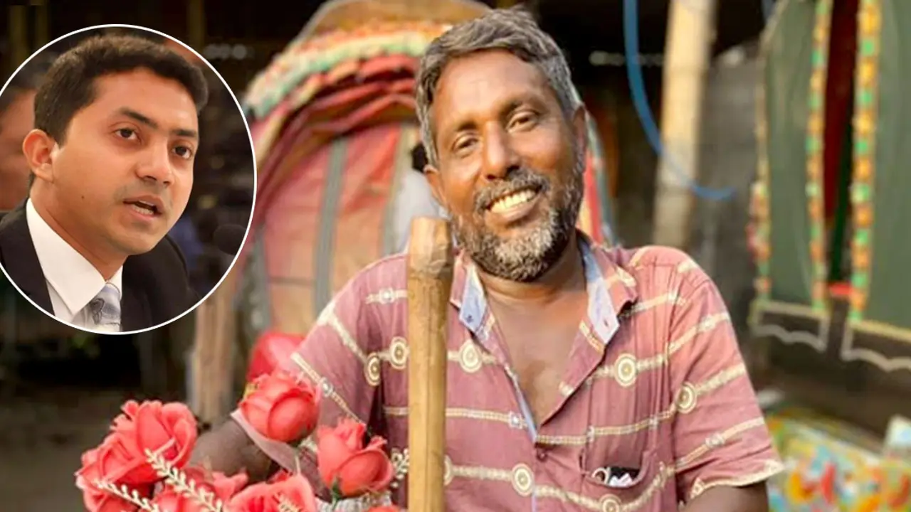 সেই রিকশাচালকের মুখে হাসি ফোটালেন ব্যারিস্টার আহসান