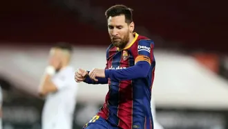 Unstoppable Messi celebrates levelling Xavi record