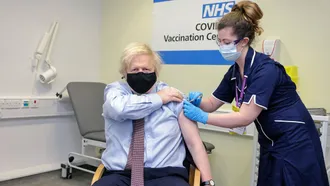 UK PM Boris Johnson receives AstraZeneca vaccine