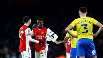 Eddie Nketiah hat-trick fires Arsenal into League Cup semi-finals