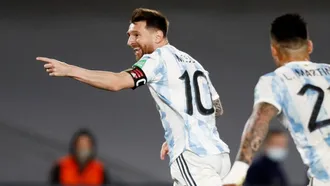 Messi scores unusual goal as Argentina beat Uruguay
