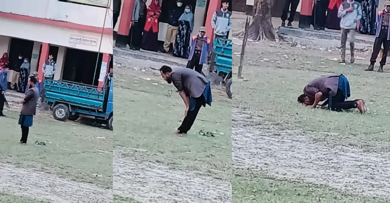 জয়ী হয়ে ভোটের মাঠে নামাজ পড়লেন প্রার্থী