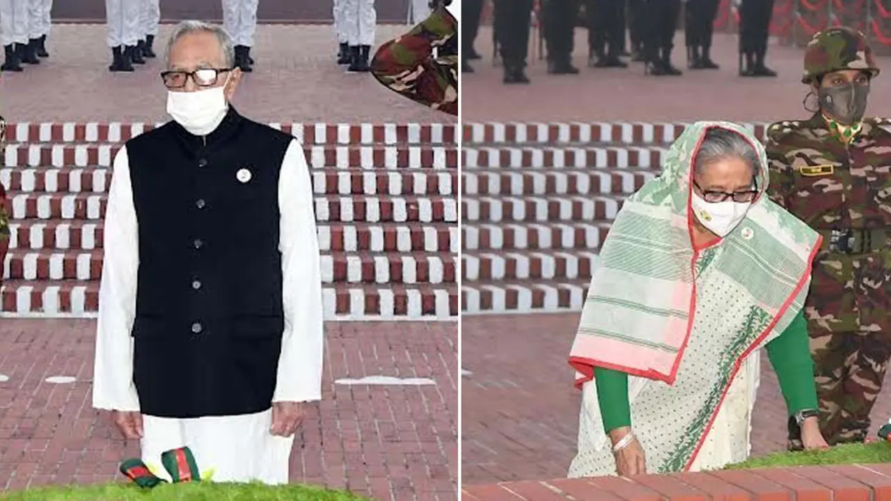 বীর শহীদদের প্রতি রাষ্ট্রপতি ও প্রধানমন্ত্রীর শ্রদ্ধা