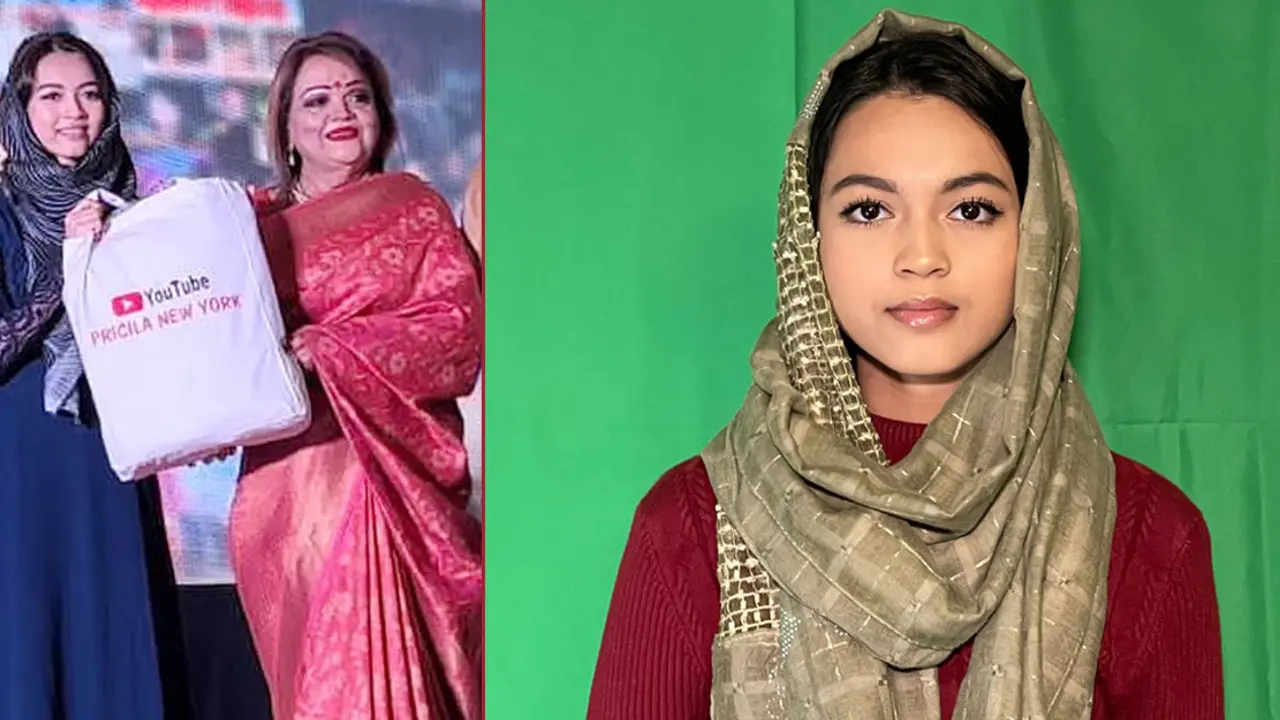 সাবিনা ইয়াসমীনের হাতে প্রিসিলার উপহার