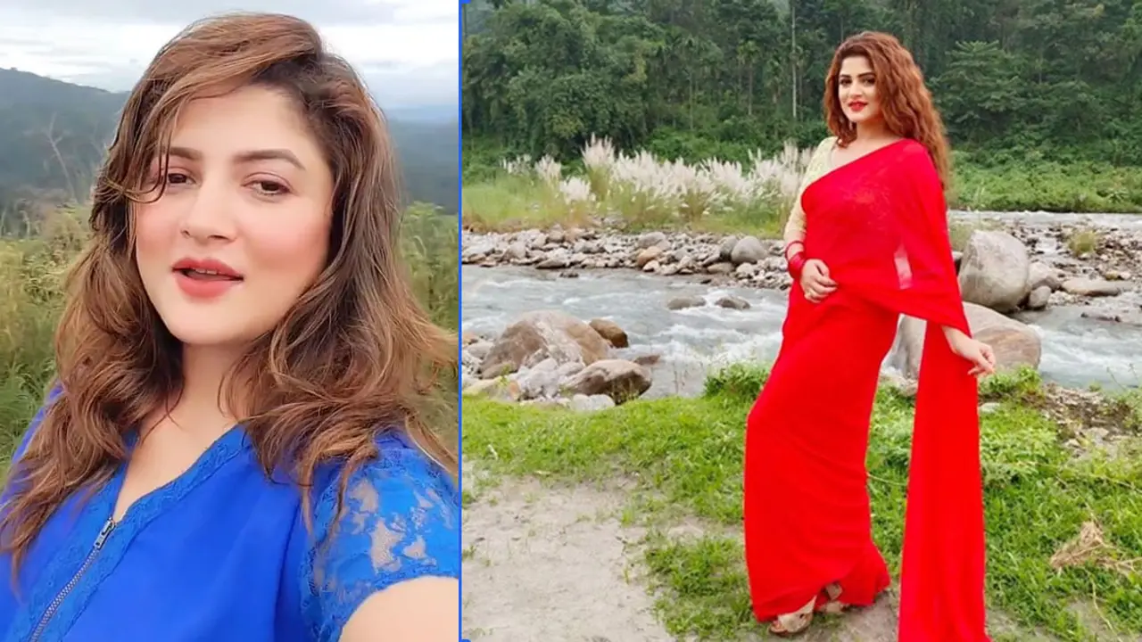 পাহাড়ে প্রেমের রং ছড়াচ্ছেন শ্রাবন্তী!