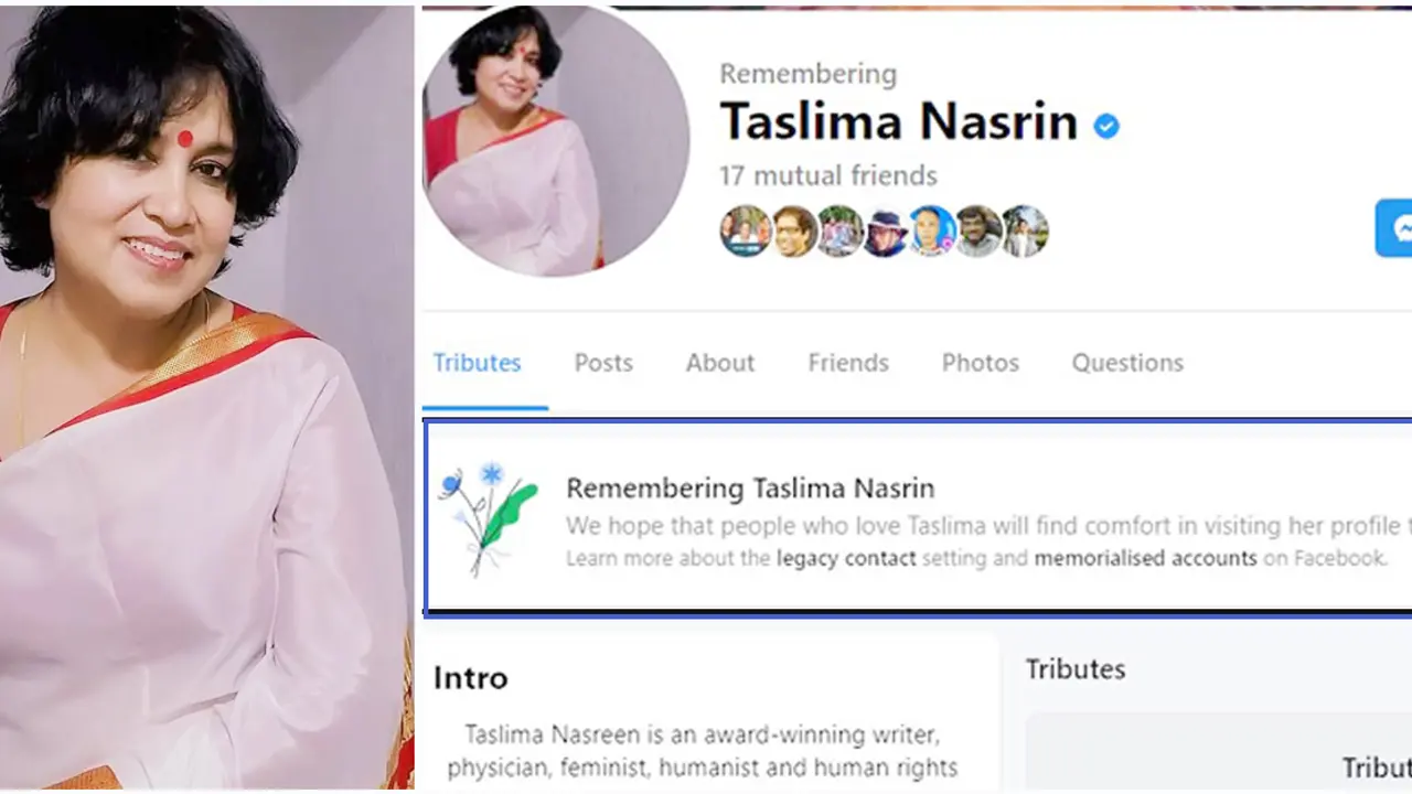 তসলিমা নাসরিনকে ‘মৃত’ বলছে ফেসবুক