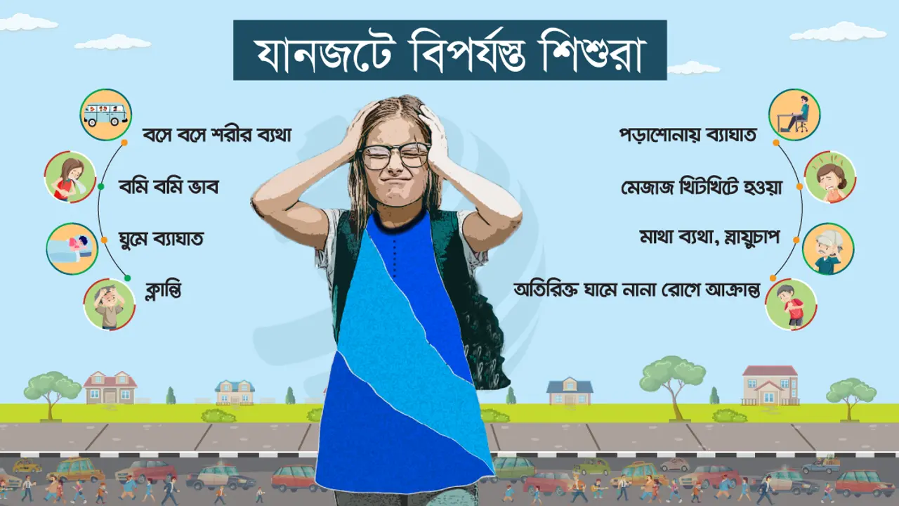 যানজটে স্কুলে যেতে অনীহা শিশুদের!