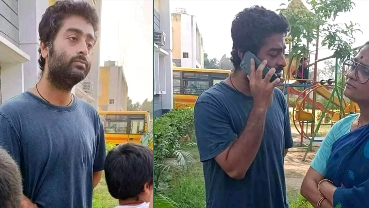 ছেলেকে নিয়ে স্কুলের গেটে দাঁড়িয়ে অরিজিৎ সিং, ছবি ভাইরাল