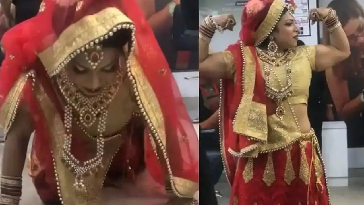 বিয়ের পোশাকে পুশআপ দিয়ে ভাইরাল কনে