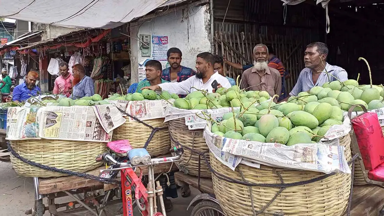 বাজারে সাতক্ষীরার গোবিন্দভোগ আম, প্রতি কেজি ৬৫ টাকা