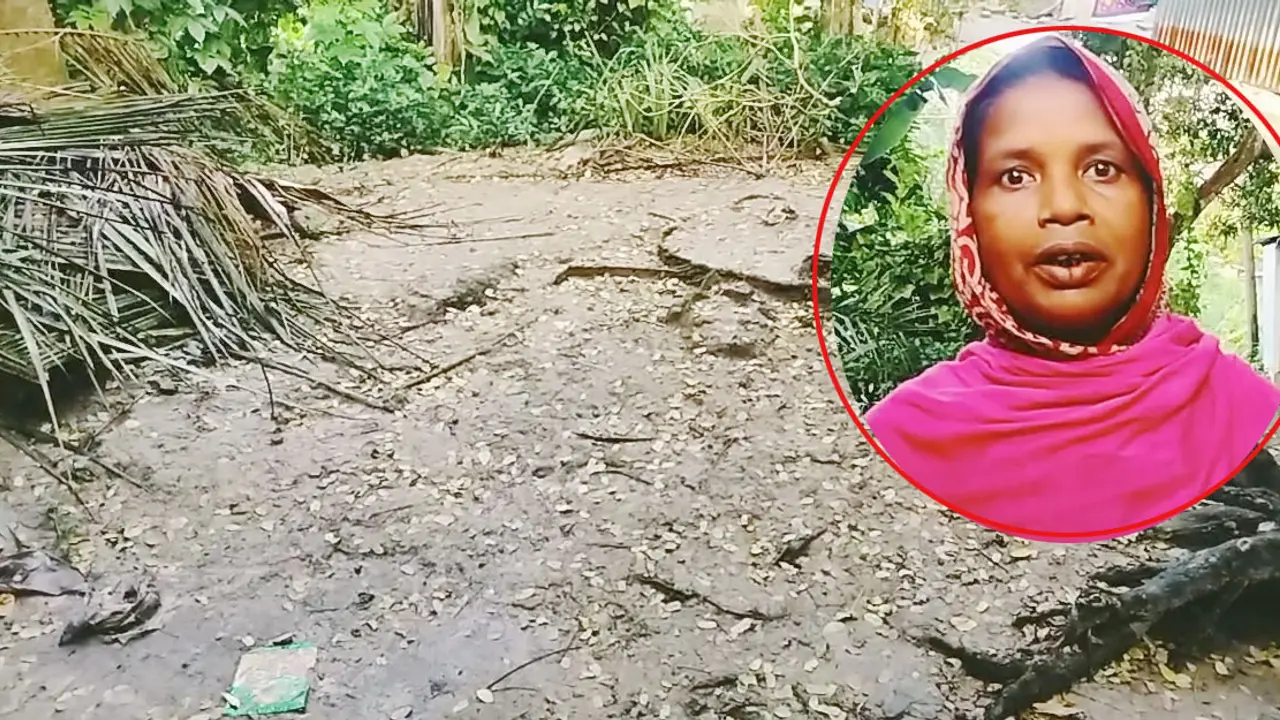 বসতভিটা আছে, ঘর নেই; দুই মেয়ের বিয়ে দিতে পারছেন না মা