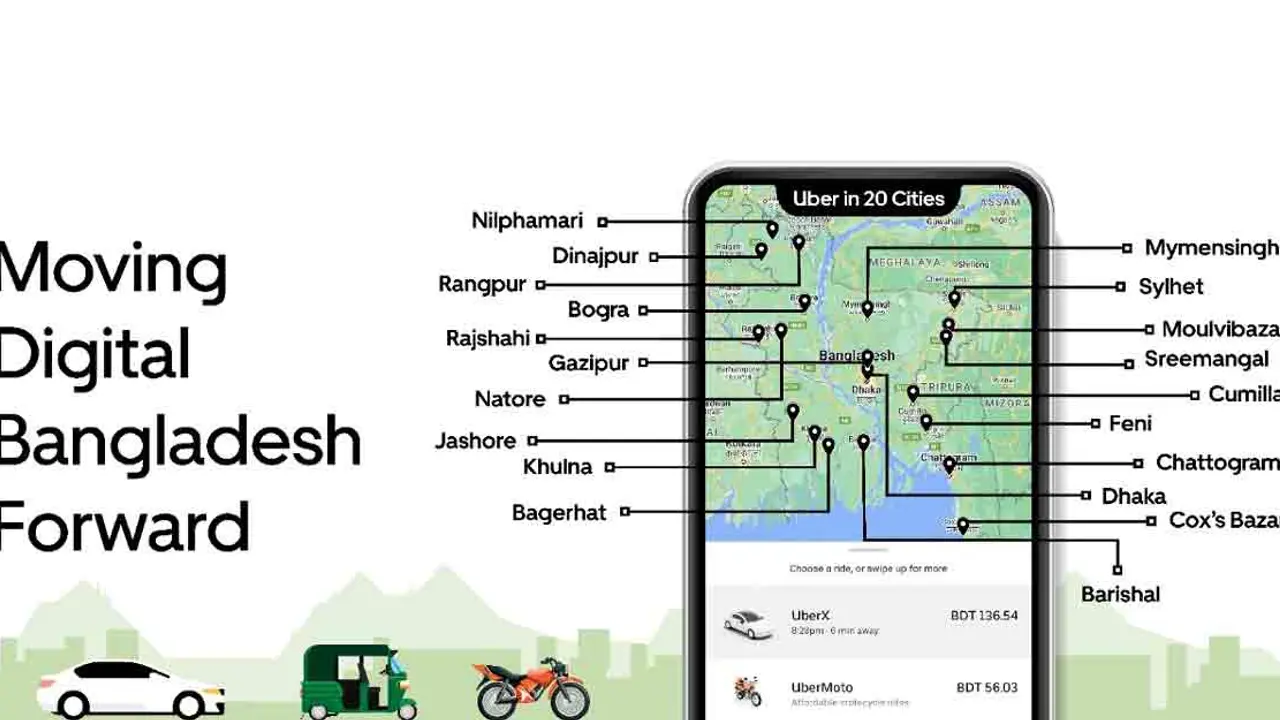 উবার এখন বাংলাদেশের ২০ শহরে