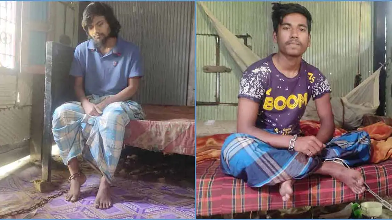 চিকিৎসার অভাবে দুই সহোদরের শিকলবন্দী জীবন