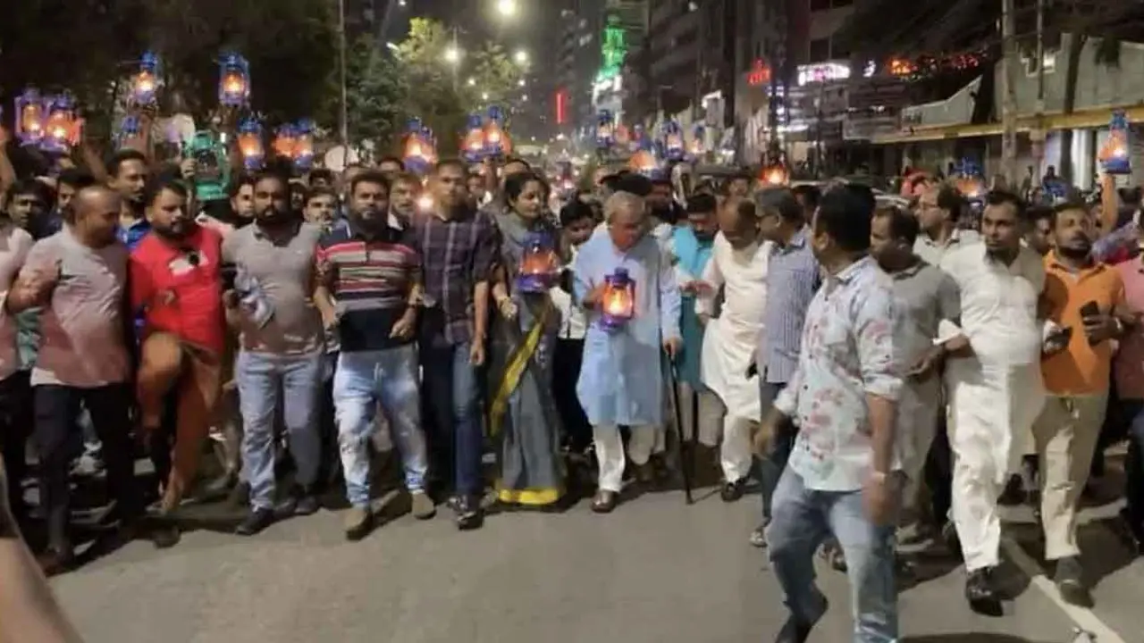 রাজধানীতে বিএনপির হারিকেন মিছিল