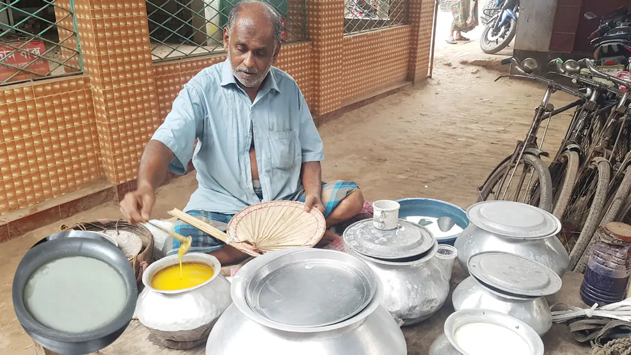 সুনামের সঙ্গে ৫৫ বছর ধরে ঘোল বিক্রি করছেন নিতাই