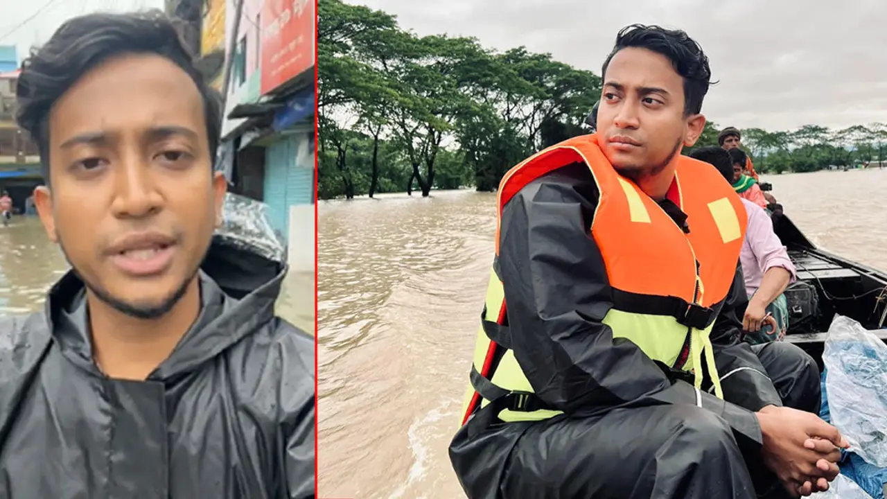 ১৬ লাখ টাকা নিয়ে বন্যার্তদের কাছে তাশরীফ