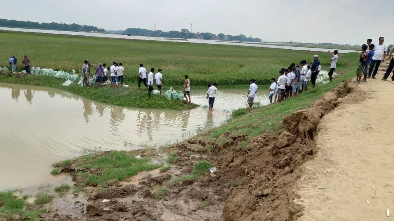 শিক্ষার্থীদের স্বেচ্ছাশ্রমে রক্ষা পেল ২৫ হেক্টর জমির ধান