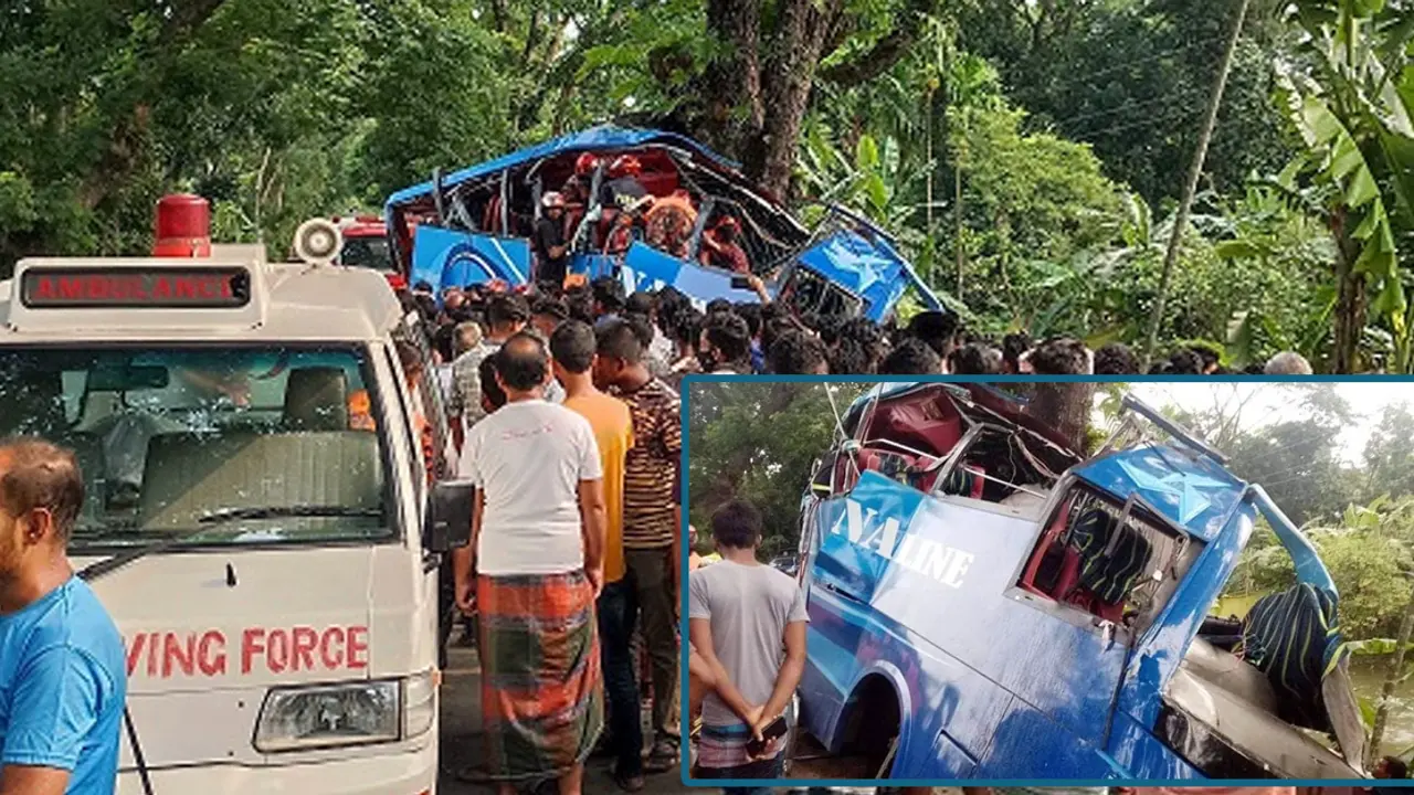 বাস নিয়ন্ত্রণ হারিয়ে গাছের সঙ্গে ধাক্কা, নিহত বেড়ে ১০