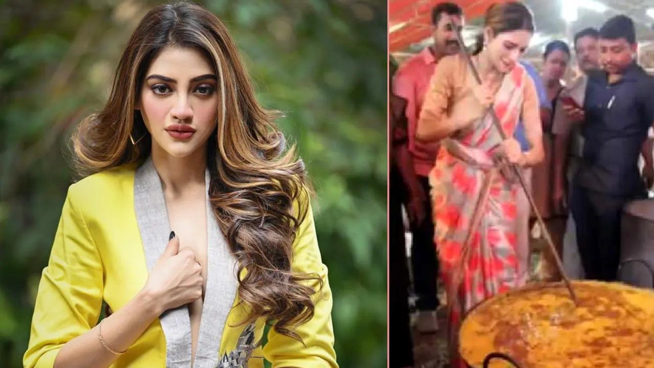 কালীপূজার ভোগ রান্না করলেন নুসরাত