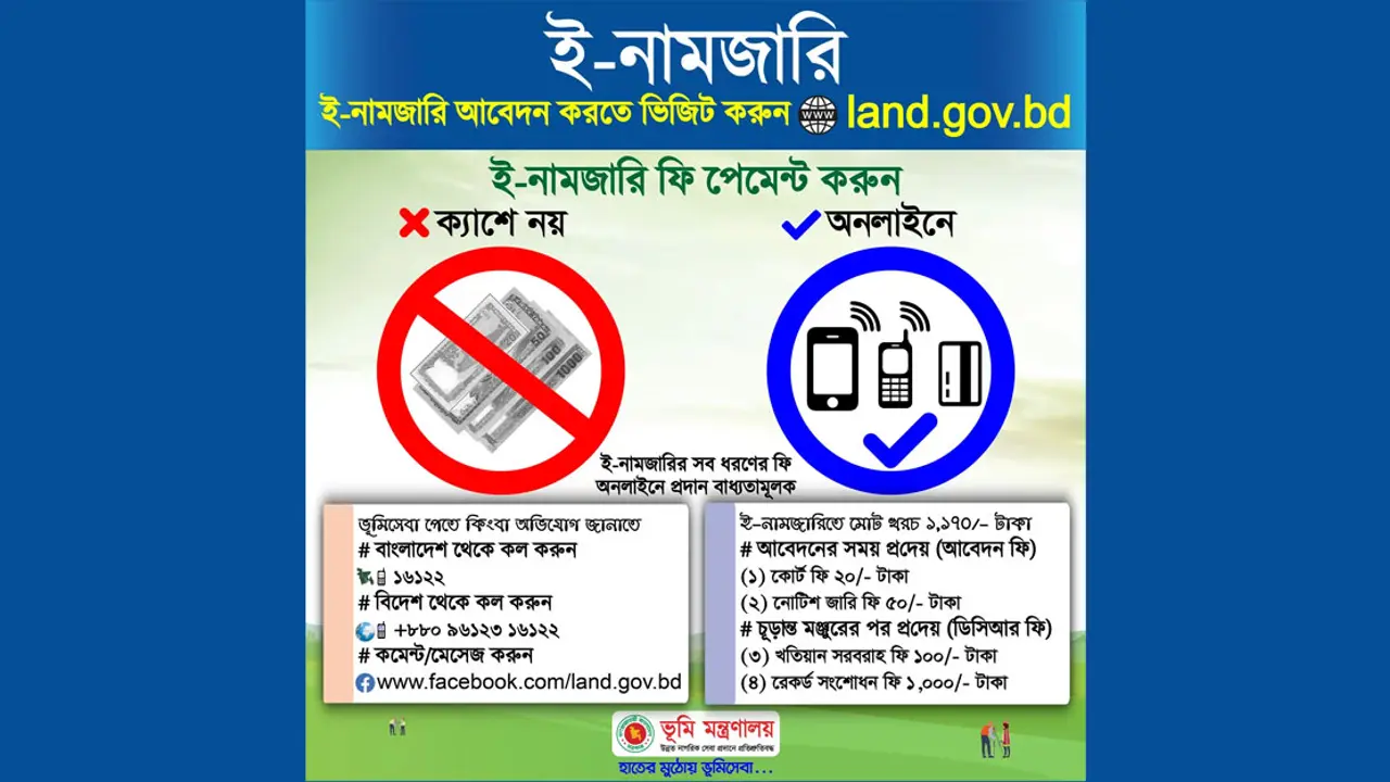 ক্যাশলেস ই-নামজারি : সাড়ে ১১ হাজারের বেশি আবেদন