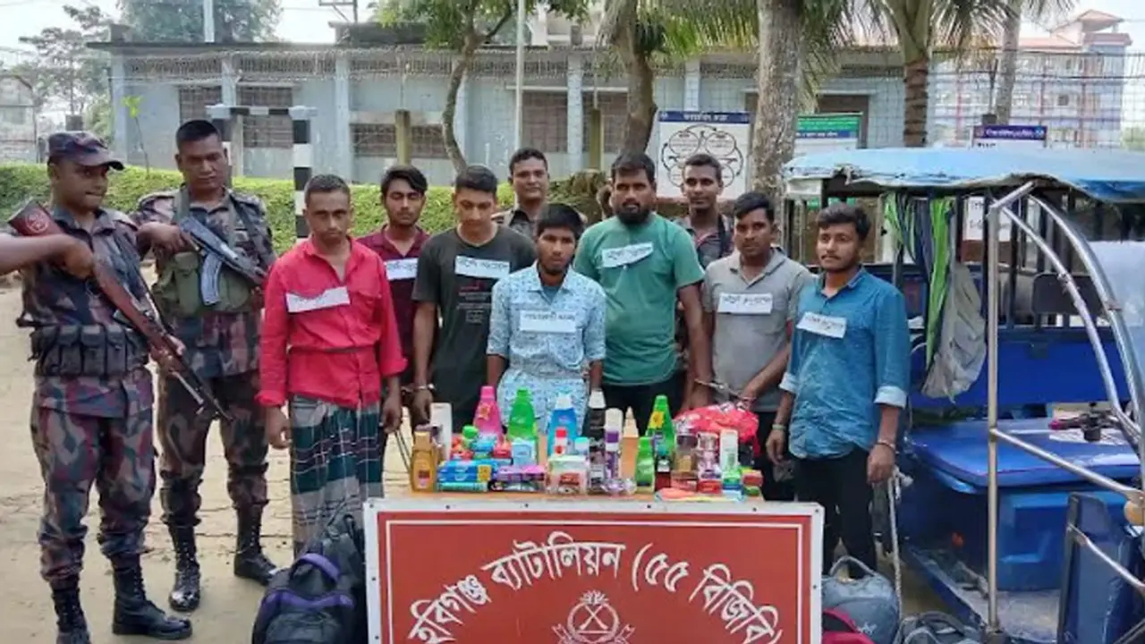 মাধবপুরে অবৈধভাবে আনা ভারতীয় প্রসাধনীসহ আটক ৭