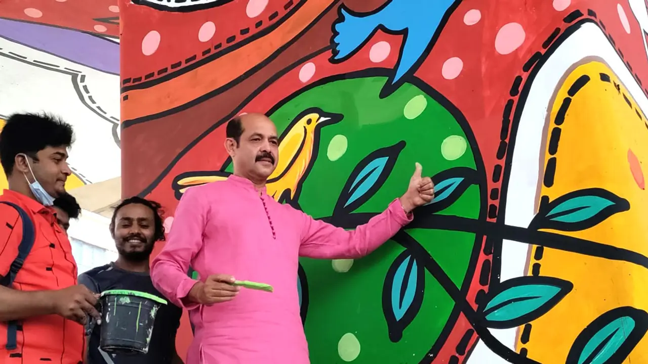 দৃষ্টিনন্দন গ্রাফিতি আর্ট পোস্টার বন্ধে সচেতনতা সৃষ্টি করবে