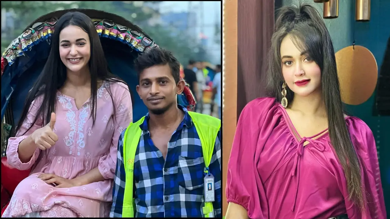 অপেক্ষায় থাকলেন ভক্ত, রিকশায় বসে ছবি তুললেন অহনা