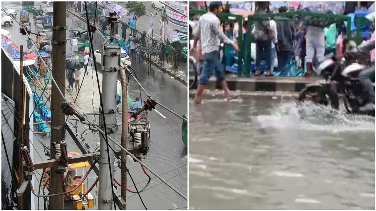 বিএনপির সমাবেশে বৃষ্টির বাগড়া 