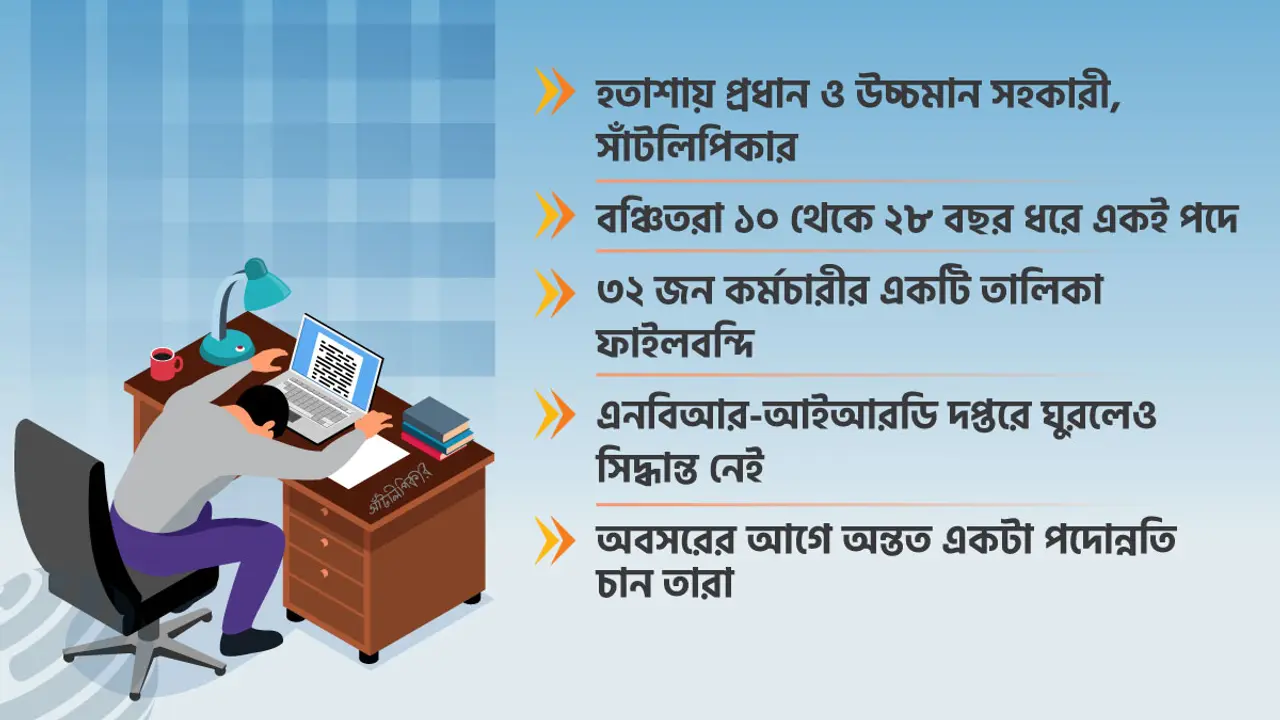 ২৮ বছরেও হয় না পদোন্নতি, ফাইলে নেই গতি
