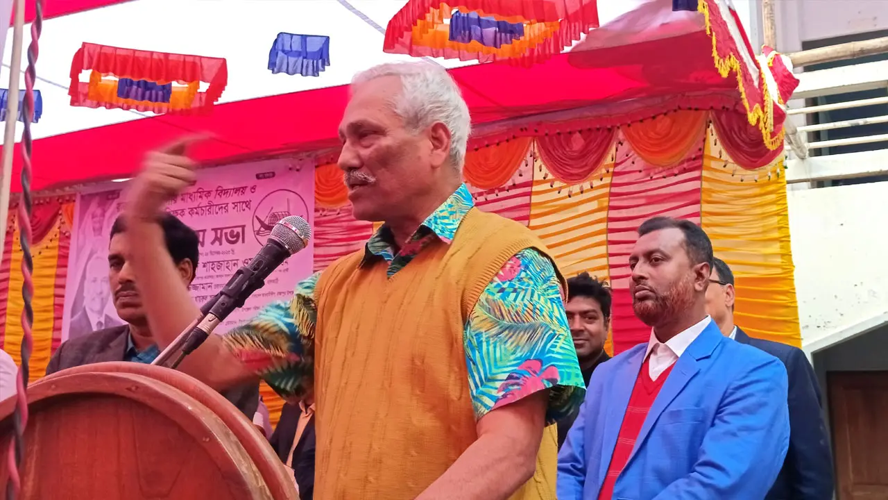 শাহজাহান ওমরের নির্বাচনী সভায় থাকতে বাধ্য করা হয় শিক্ষকদের