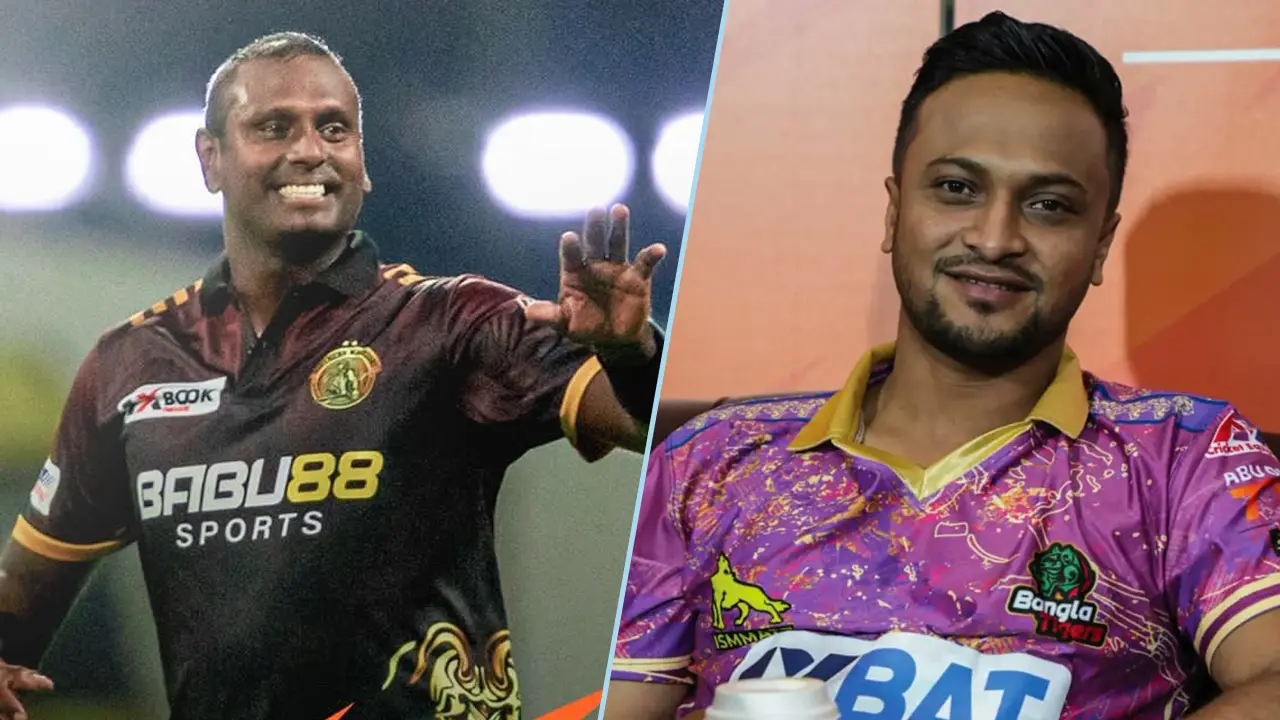 সাকিবকে দেখে ম্যাথিউসের হাসি, পেলেন জবাবও