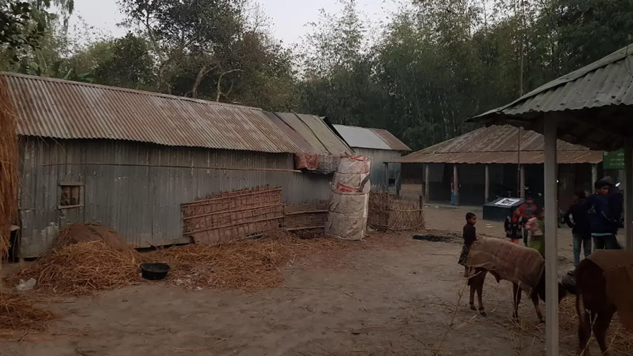 বিদ্যালয়ের মাঠ দখল করে বাড়ি ও গোয়ালঘর নির্মাণ