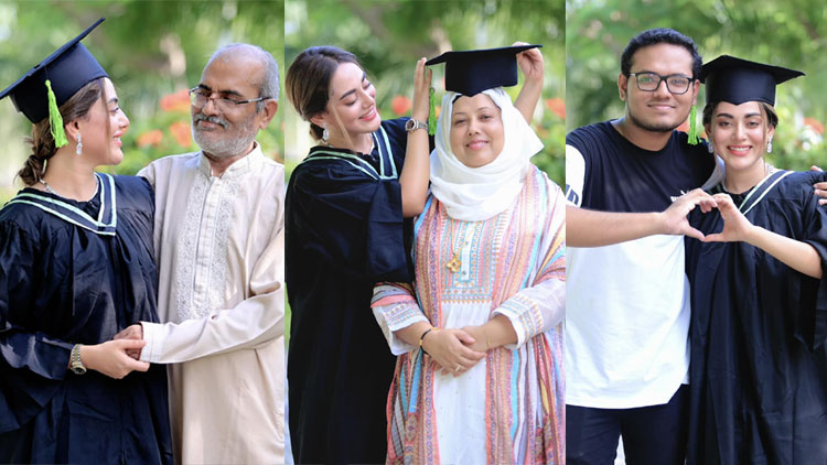 বাবা-মা ও ভাইয়ের সঙ্গে তমা মির্জা