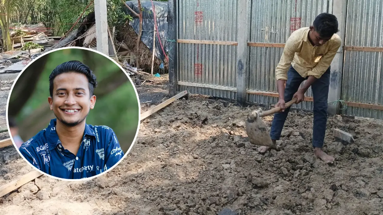 আগুনে পুড়ে ছাই কৃষকের ঘর, পাশে দাঁড়ালেন তাসরিফ