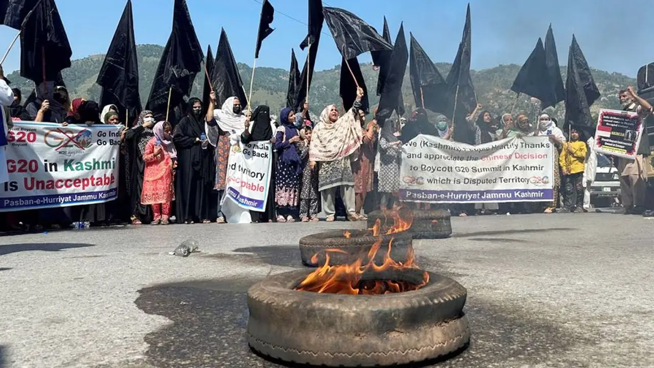 ভারতীয় কাশ্মিরে জি-২০ সম্মেলন, বিক্ষোভ পাকিস্তানি কাশ্মিরে