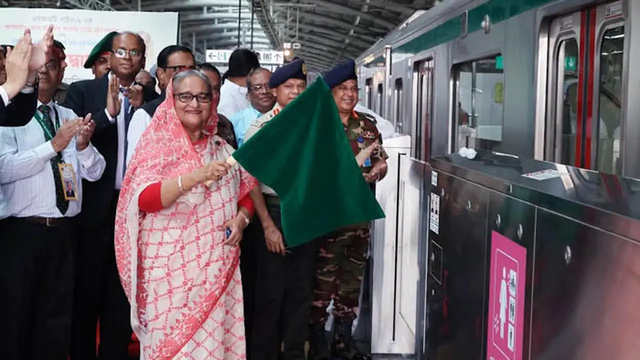 মেট্রোরেলের আগারগাঁও-মতিঝিল অংশের উদ্বোধন করলেন প্রধানমন্ত্রী