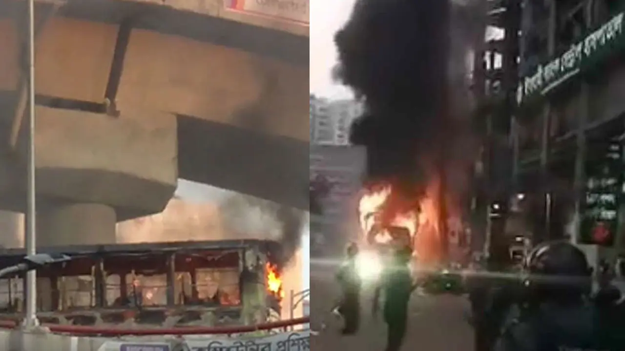 এক ঘণ্টায় ঢাকায় ৩ বাসে আগুন