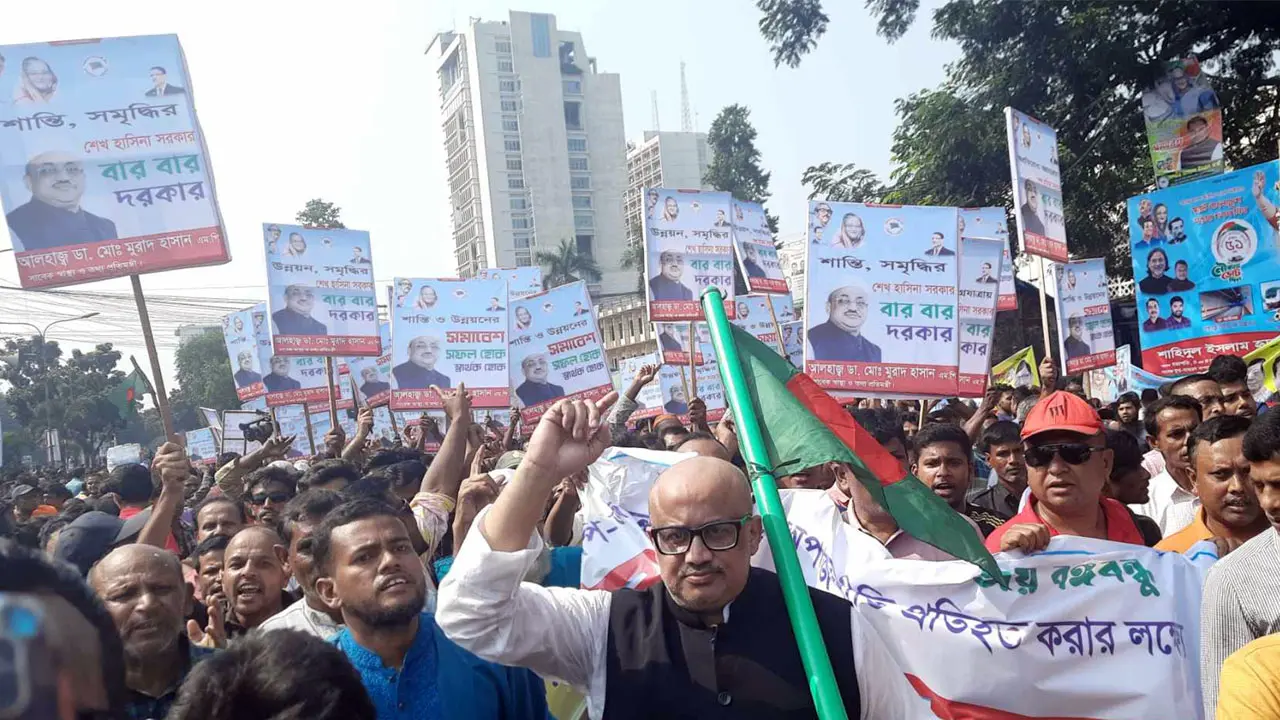 আওয়ামী লীগের সমাবেশে সেই মুরাদ হাসান