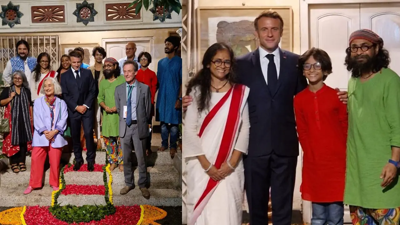 রাহুলের বাড়িতে ম্যাক্রোঁর ১ ঘণ্টা ৪০ মিনিট, দিলেন উপহার
