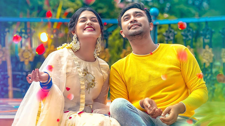 ‘জানেমান তুই আমার’ নাটকের একটি দৃশ্যে জোভান ও ফারিণ