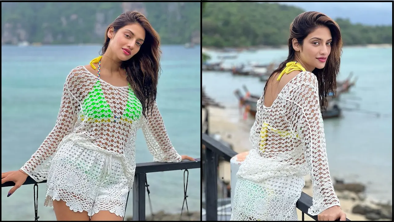 বিকিনির সঙ্গে নেটের টপ, ট্রলের মুখে নুসরাত