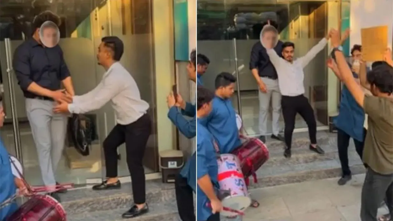চাকরি ছেড়ে ঢোল বাজিয়ে বসের সামনে নাচলেন যুবক