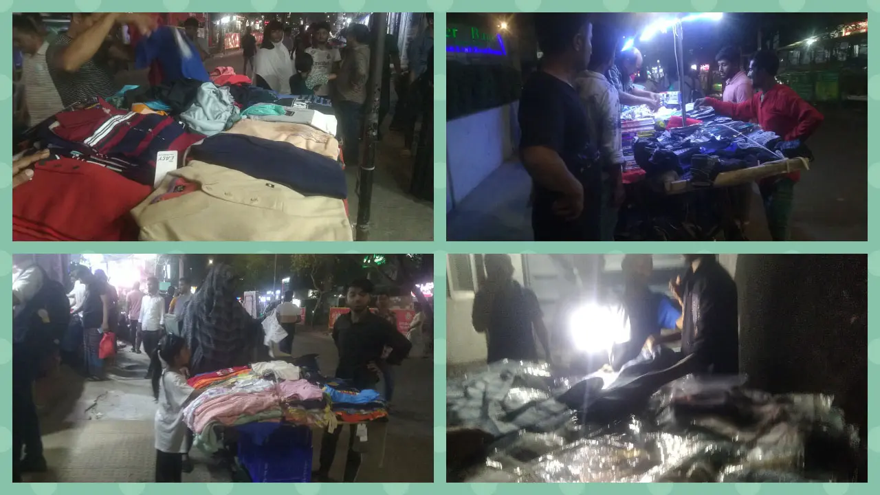 দেইখ্যা লন, বাইছা লন— হাঁকডাকে জমজমাট ফুটপাতের ঈদ বাজার