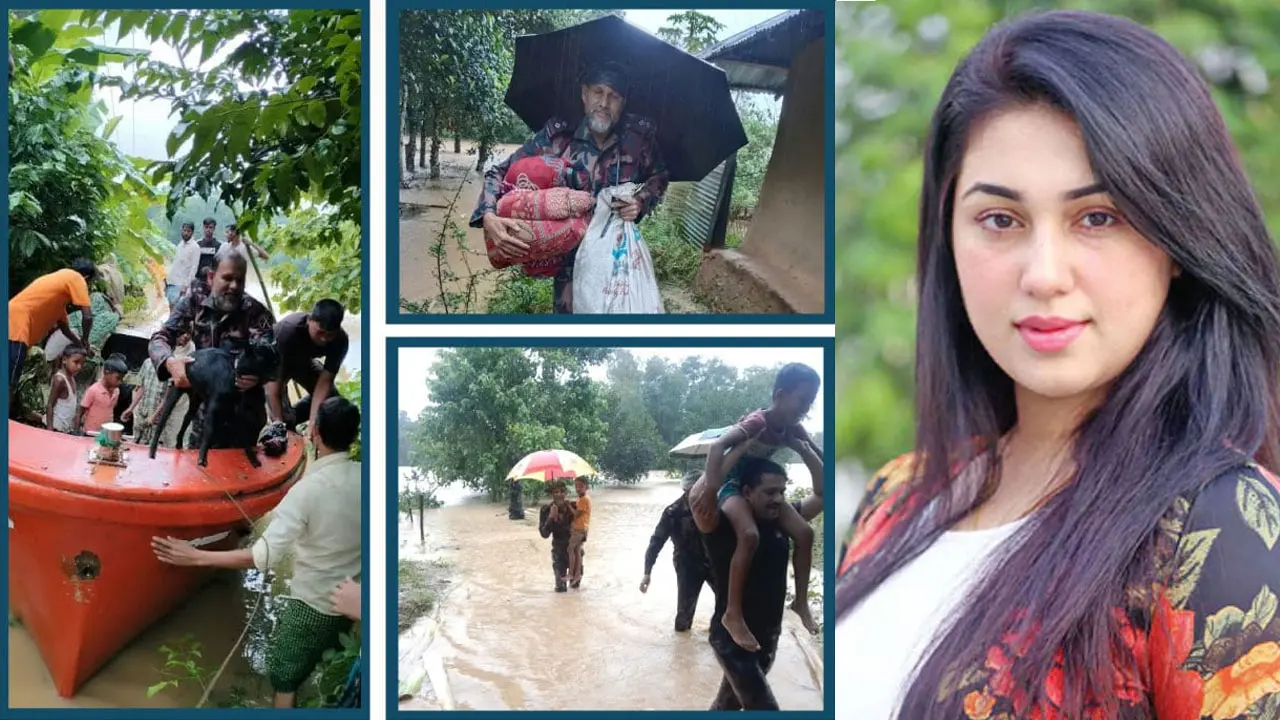 সবাই যে যার জায়গা থেকে বন্যার্তদের সাহায্য করি : অপু বিশ্বাস