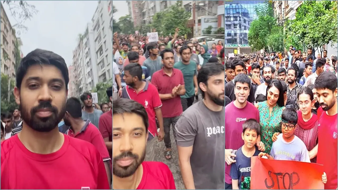 ছাত্রদের সঙ্গে একাত্মতা জানিয়ে মিছিলে আয়মান সাদিক