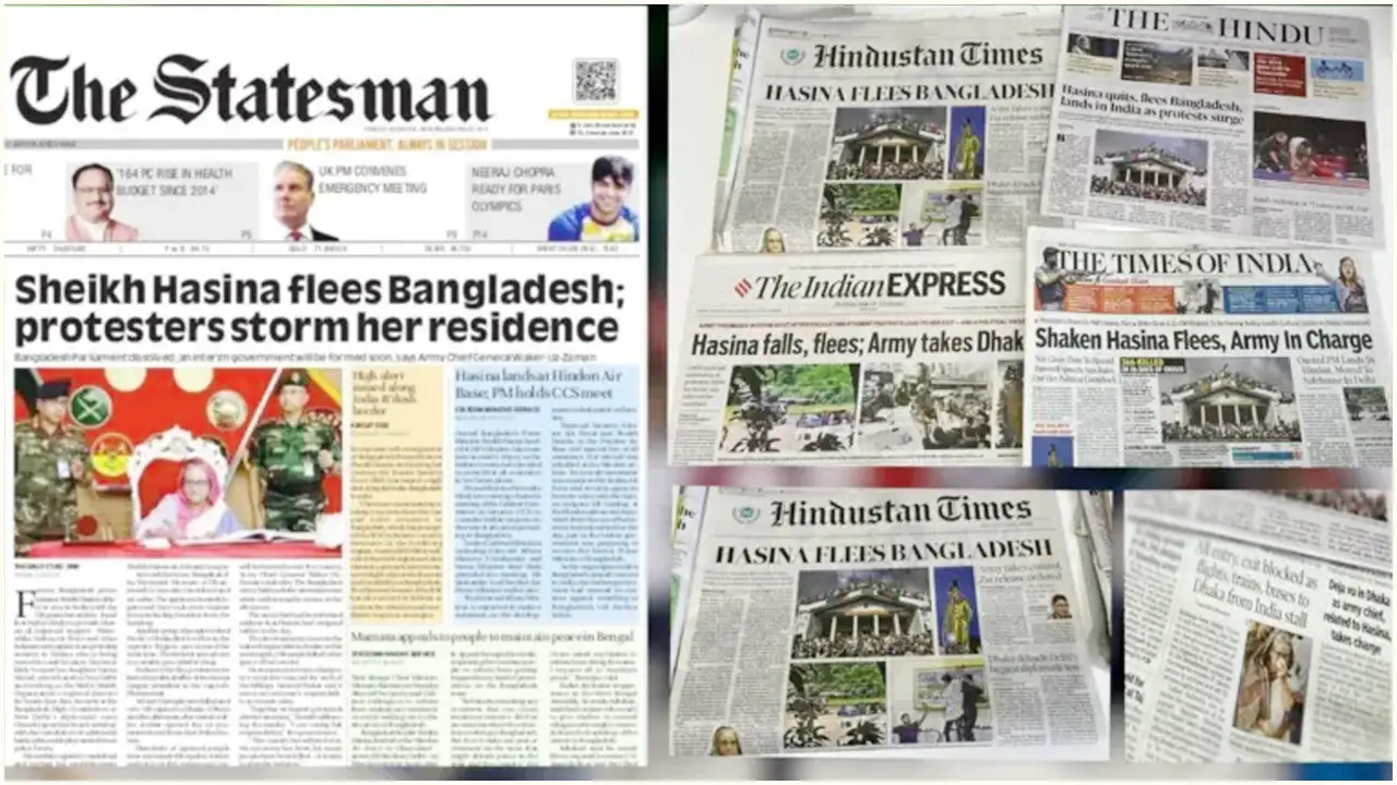 ভারতের গণমাধ্যমে যেভাবে উঠে এসেছে শেখ হাসিনার পতন