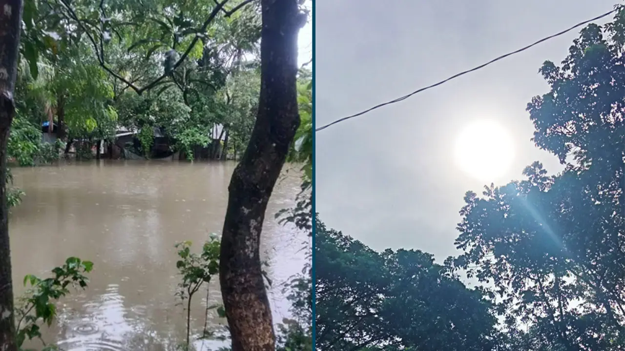 বৃষ্টি থেমে নোয়াখালীতে সূর্যের দেখা, কমতে শুরু করেছে পানি