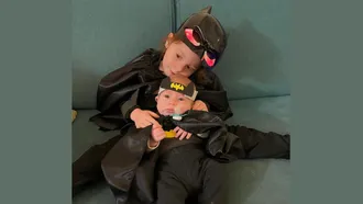 The Red-head boys and Batman costume 