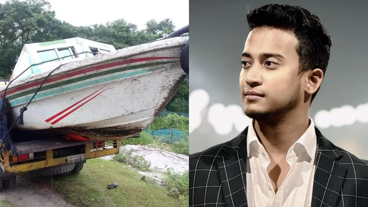 ট্রাকে ২ স্পিডবোট নিয়ে ফেনী যাচ্ছেন তাসরিফ