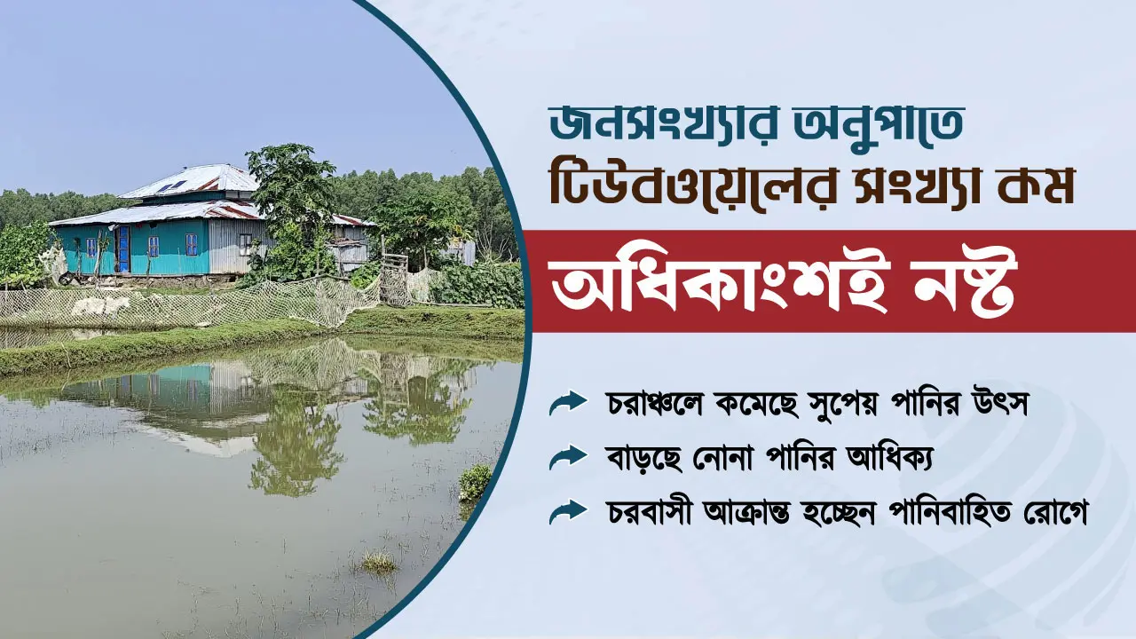 ভোলায় সুপেয় পানির সংকটে ২০ চরের বাসিন্দা